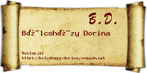 Bölcsházy Dorina névjegykártya