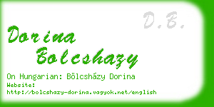 dorina bolcshazy business card